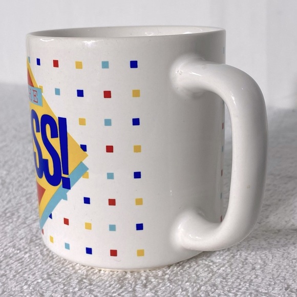 Vintage Ceramic Tony Colourful Squares 'The Boss' Coffee Mug - Picture 2 of 10